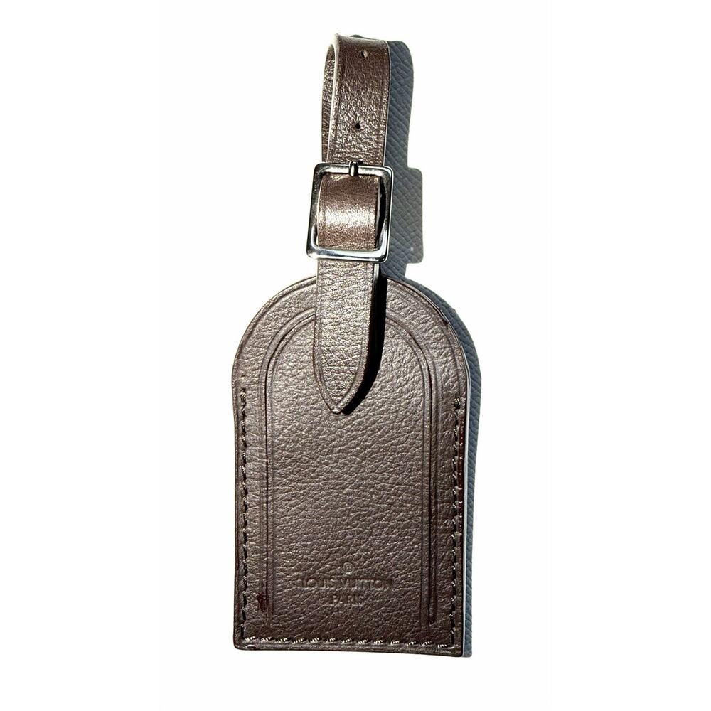 Louis Vuitton Paris Leather Tag Brown w/ N Initial Silver Tone Buckle